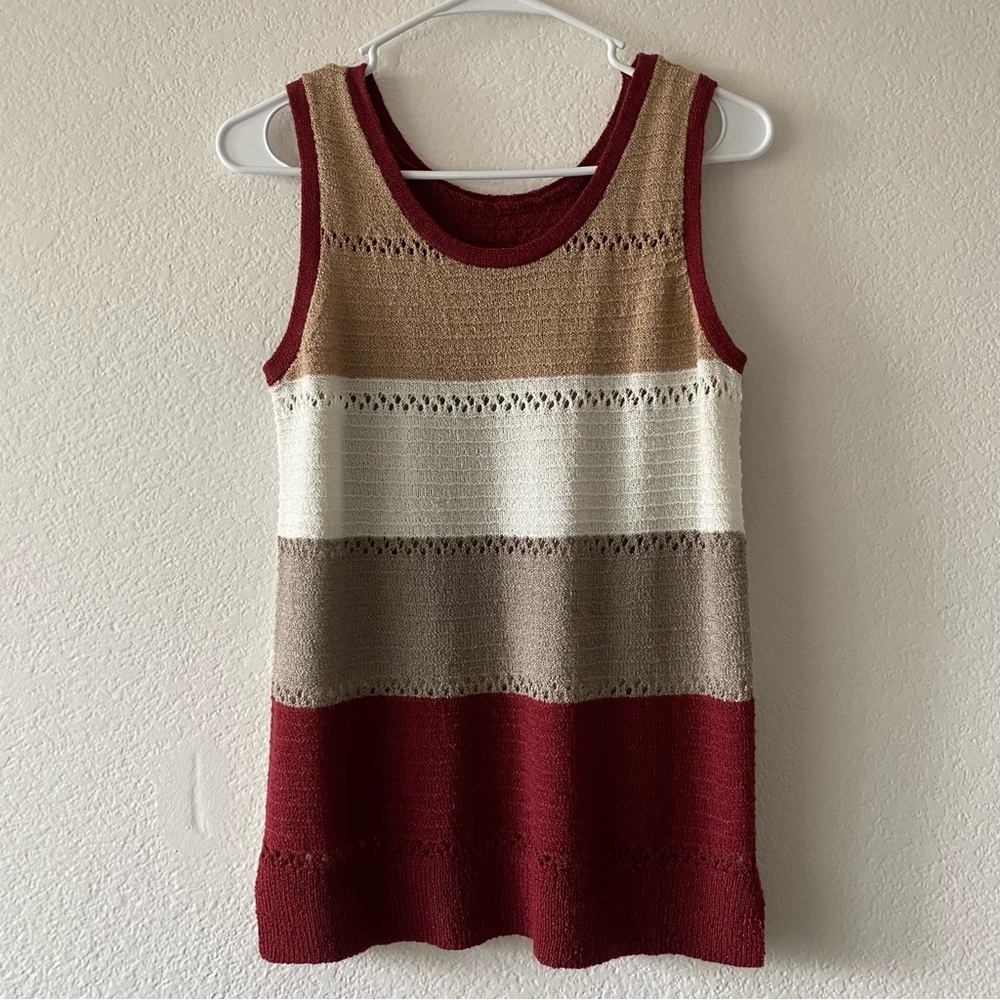 Striped Sleeveless Knit Top